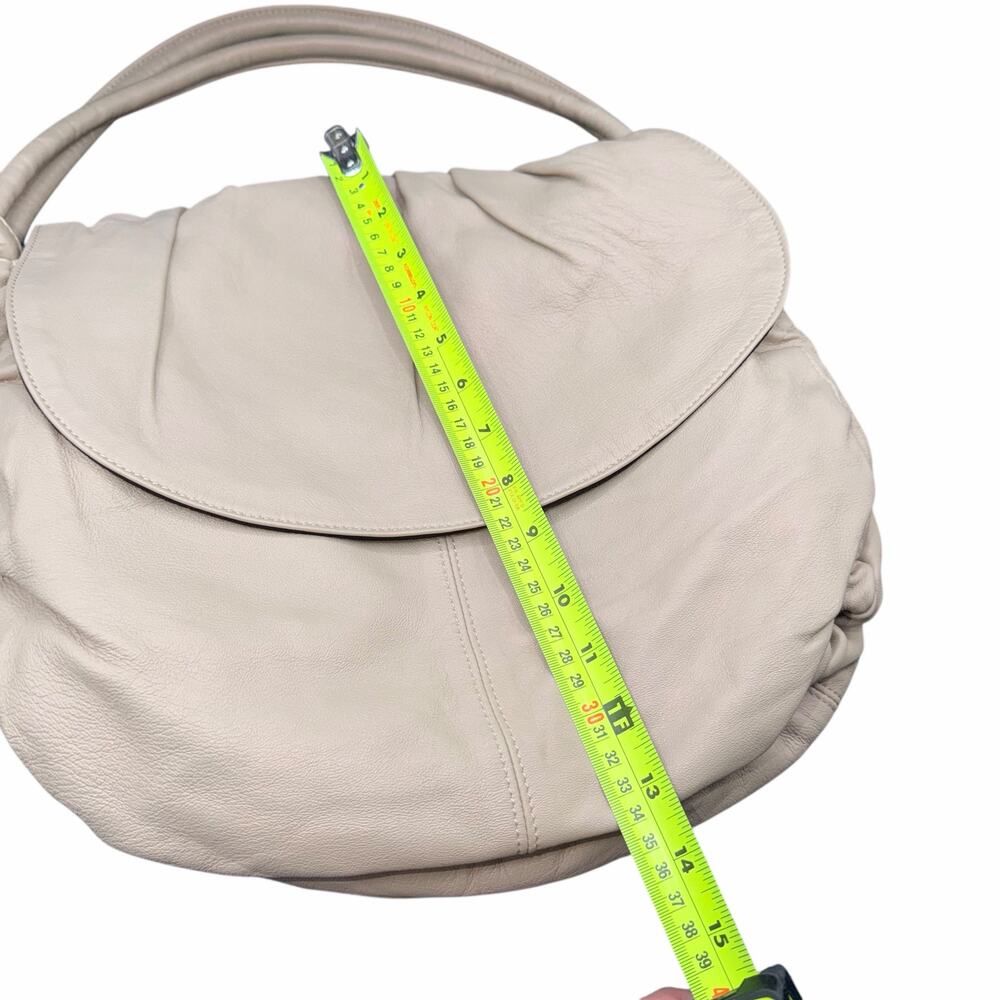 Zini Cream Beige Leather Hobo Shoulder Bag Slouchy Boho Morocco - Picture 11 of 11